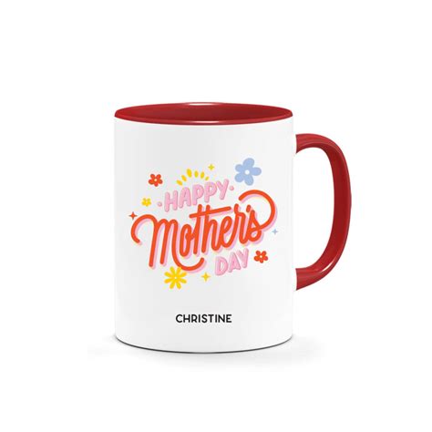 Custom Name Mothers Day Printed Mug Happy Mothers Day Colourful