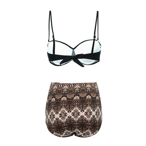 Retro Printed Patchwork Bikini On Luulla