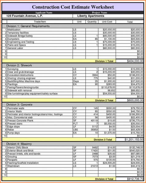 Job Costing Spreadsheet Excel For Construction Job Costing Spreadsheet