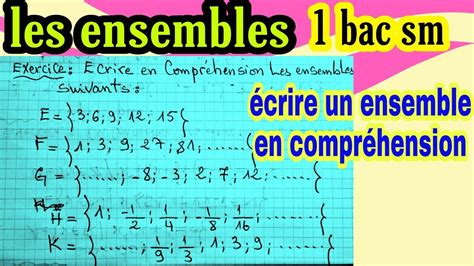 Exercice Les Ensembles 1bac Sm Comment écrire Un Ensemble En