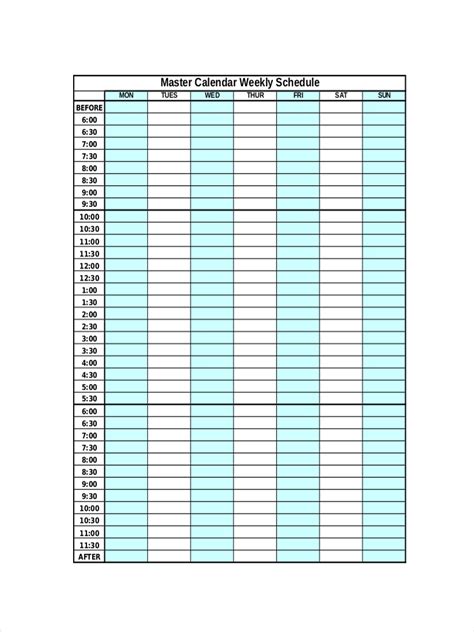 Master Schedule - 8+ Examples, Format, How to Build, Pdf