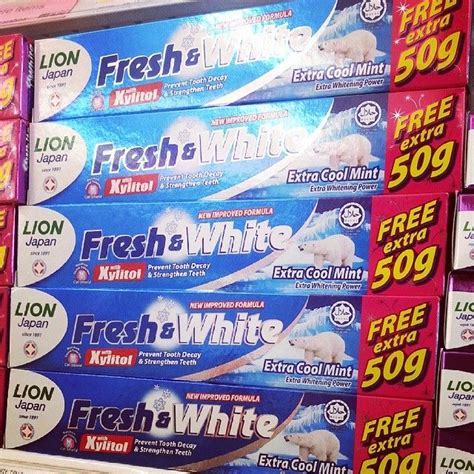 Lion Fresh And White Extra Cool Mint 225g Free Extra 50g Grocery