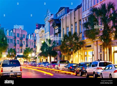 King Street Shopping District Charleston South Carolina Stock Photo