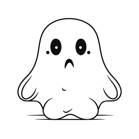 Dibujo De Caricatura Fantasma Con Grande Ojos Contorno Bosquejo Vector Png Dibujos Dibujo Del