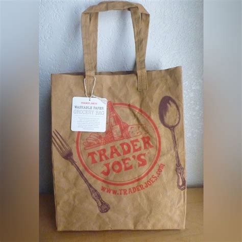 Trader Joe’s Reusable Washable Durable Brown Paper Tote Shopping Grocery Bag In 2024 Paper