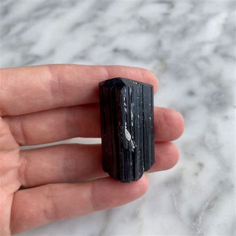 Terminated Black Tourmaline Schorl With Quartz Druze From Pakistan