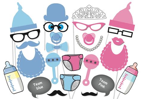 Baby Shower Photobooth Party Props Set 26 Piece PRINTABLE