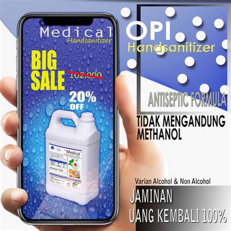 Promo Hand Sanitizer 5 Liter Cair Medical Alkohol 75 Disinfektan