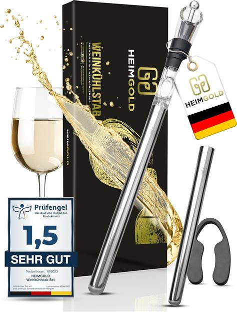 Amazon de HEIMGOLD Weinkühlstab Premium 5 in 1 Weinkühler Set inkl 2