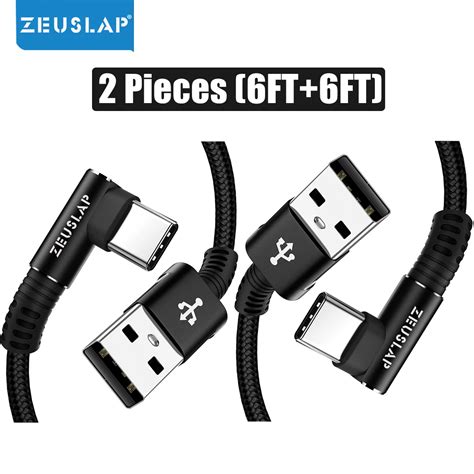 2pics L Shape Usb A To Type C Cable 3a Fast Charging 480mbps Data Transfer Cable