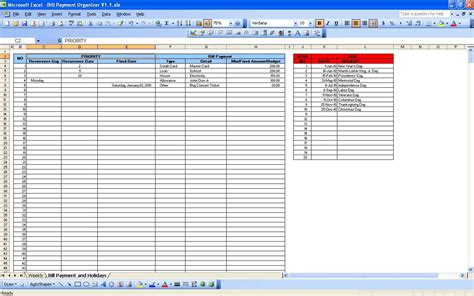 Recurring Payment Excel Spreadsheet Sample Excel Templates