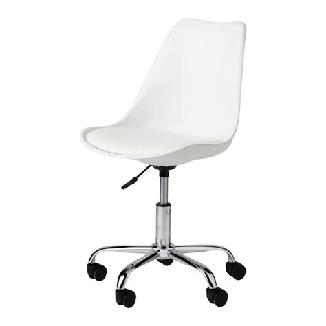 Silla De Oficina Con Ruedas Blanca Bristol Maisons Du Monde White