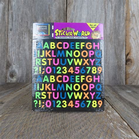 Neon Alphabet Sticker Sheets American Greetings Sticker World Florescent Rainbow Crafts Rewards