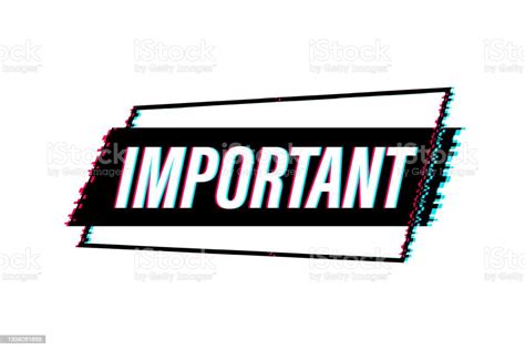 Banner With Important Glitch Icon Label Icon Important Information Banner Vector Stock ...