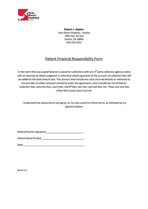 Letter Of Responsibility Template