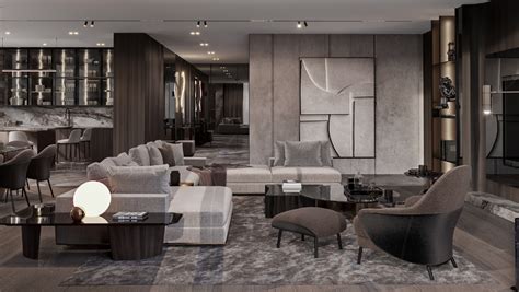 QUDE Architects On Behance Luxury Apartments Interior Living Room