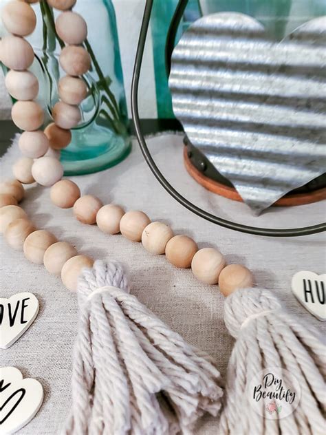 Fluffy Farmhouse Diy Tassels For Wood Bead Garland Diy Beautify