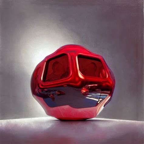 Chrome Spheres On A Red Cube By Guillermo Lorca Stable Diffusion