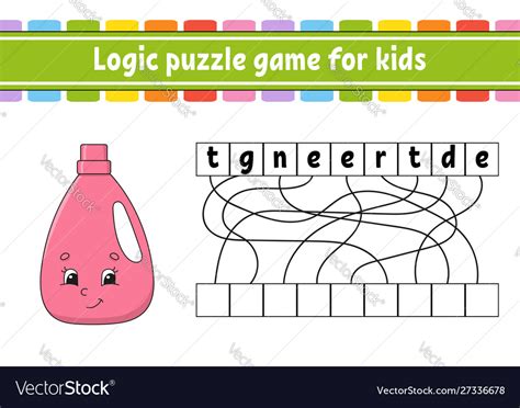 Logic puzzle game learning words for kids find Vector Image