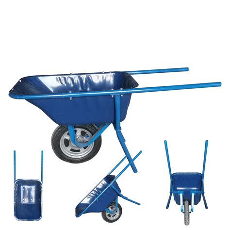 Metal Material Trolley Heavy Duty Yard Garden Cart Wheelbarrows For