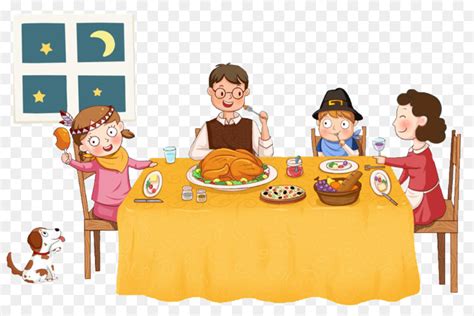 Thanksgiving Dinner Table Clip Art