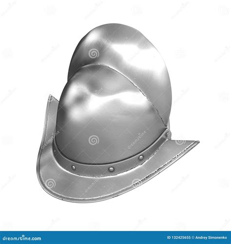 Spanish Comb Morion Helmet Isolated Illustration On White Background