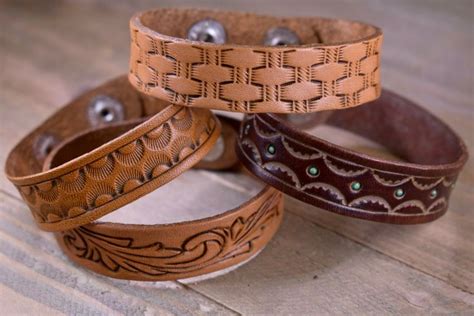 Custom Western Tooled Leather Cuff Bracelet Etsy In 2023 Leather