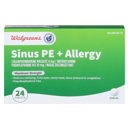 Walgreens Wal Phed Pe Sinus Allergy Tablets Walgreens