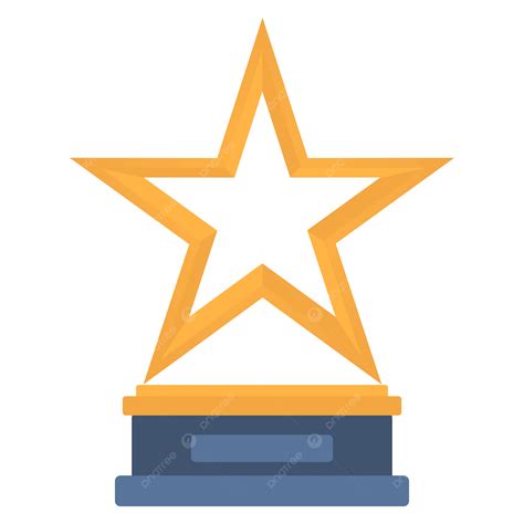 Gold Trophy With Star Vector Trophy Gold Star Trophy Trophy Awards