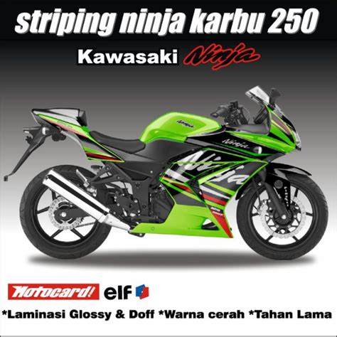 Jual DECAL STRIPING NINJA 250 KARBU STIKER KAWASAKI NINJA 250 KARBU