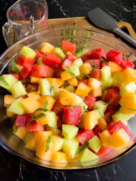 Mixed Melon Fruit Salad With Honey Lime And Mint Dont Sweat The Recipe