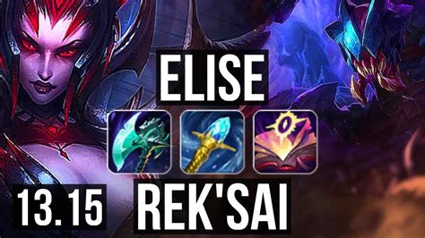 ELISE Vs REK SAI JNG Rank 1 Elise Rank 5 4 0 8 KR Challenger