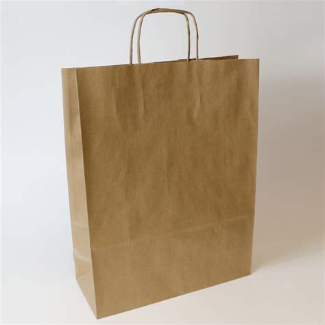 Plain Brown Twist Handle Paper Bags Print On