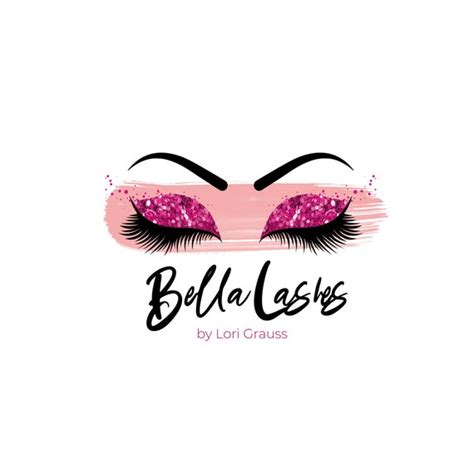 Lash Logo Design Brows Logo Custom Logo Design Pink Lash Etsy