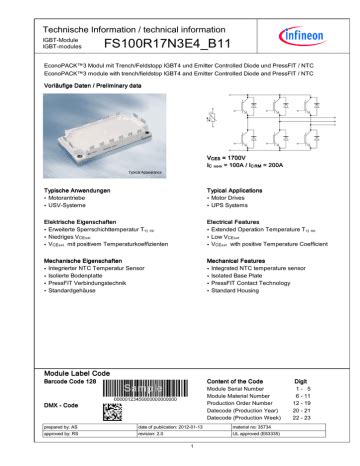 Infineon Fs R N E B Igbt Module Tabli Ni Manualzz