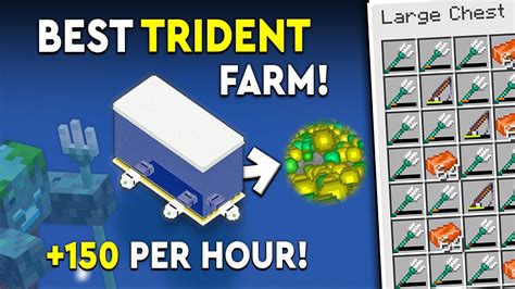 Minecraft BEST Trident Farm Tutorial NEW 150 P HR YouTube