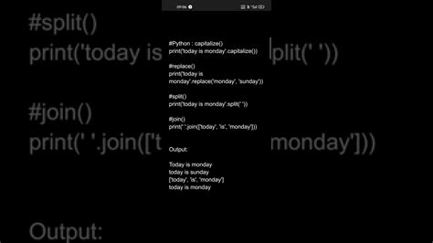 Methods In Python Capitalize Replace Split Join YouTube