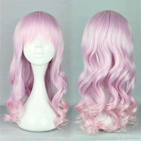 Pastel Pink Ombre Wig Long Curly Scene Wig Harajuku Lolita Long Wavy