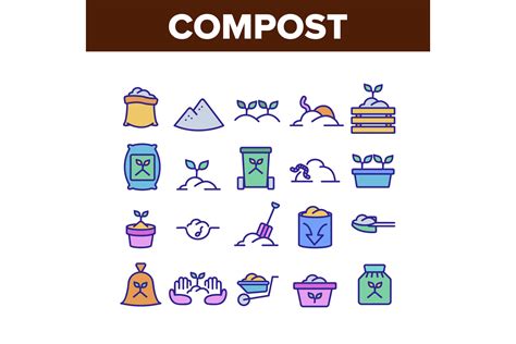 Compost Ground Soil Collection Icons Set Graphic By Stockvectorwin