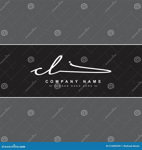 Lettre Initiale Logo Cl Signature Manuscrite Logo Illustration De