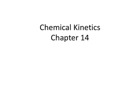 Chemical Kinetics Chapter