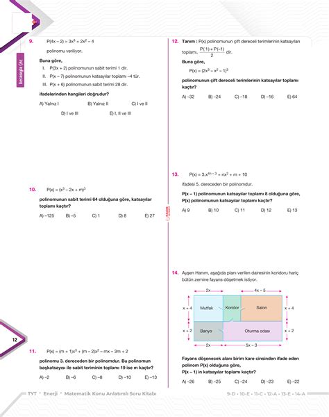 TYT ENERJİ MATEMATİK POLİNOMLAR ÇARPANLARA AYIRMA İKİNCİ DERECEDEN BİR