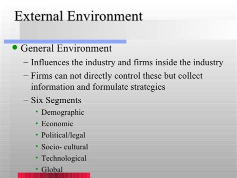 External Environmental Analysis Strategic Decision Making