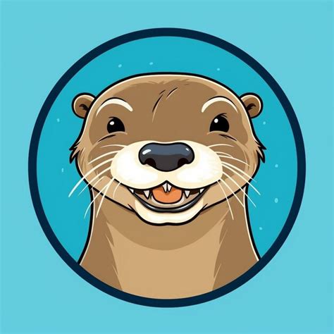 Premium Photo | A seal with a blue background that says otter