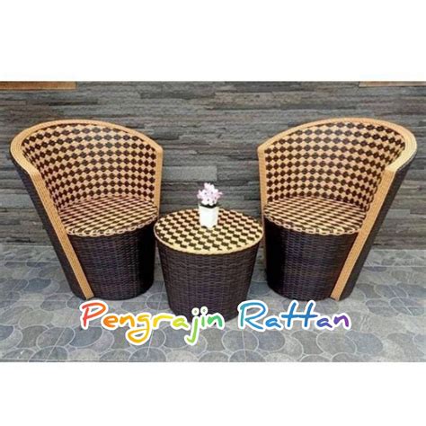 Jual Korsi Kursi Bangku Teras Gentong Apollo Anyaman Rotan Sintetis Set