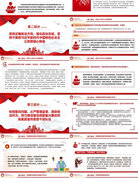 以教育整顿推动干部队伍高质量发展ppt精美大气在学习贯彻主题教育中开展干部队伍教育整顿党课 红色ppt网