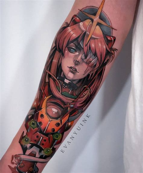 Asuka Langely Neon Genesis Evangelion Anime Tattoo Manga Tattoo 4