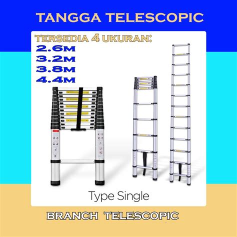 Jual Branch Tangga Lipat Aluminium Teleskopik M Single Telescopic