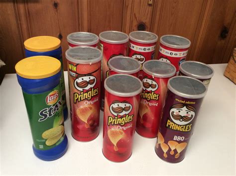 Lot Of 10 Empty Pringles Lays Stax Cans Wlids Arts Crafts Storage