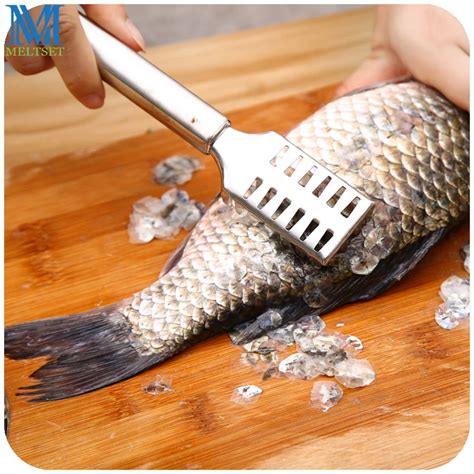 Stainless Steel Fish Scaler Remover Kitchen Scraper Fish Cleaning Tools ...